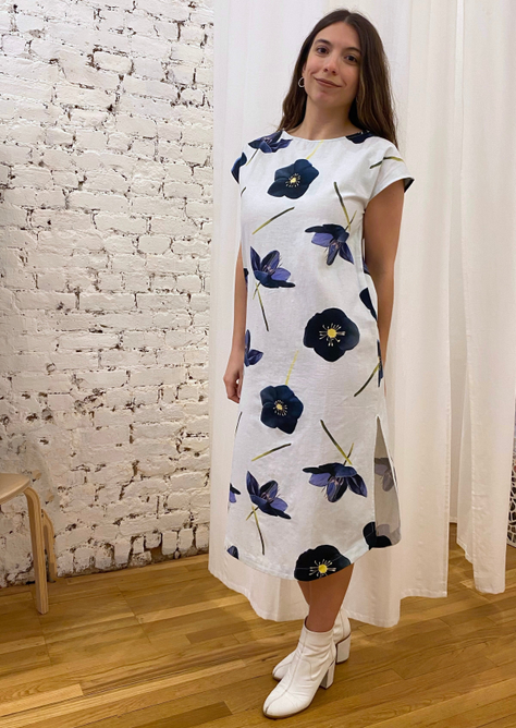 Caftan in Cotton Flax India & Purry