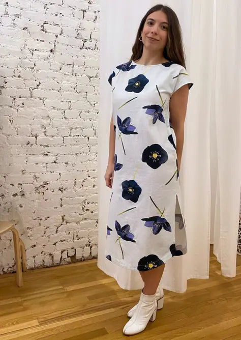 Caftan in Cotton Flax India & Purry
