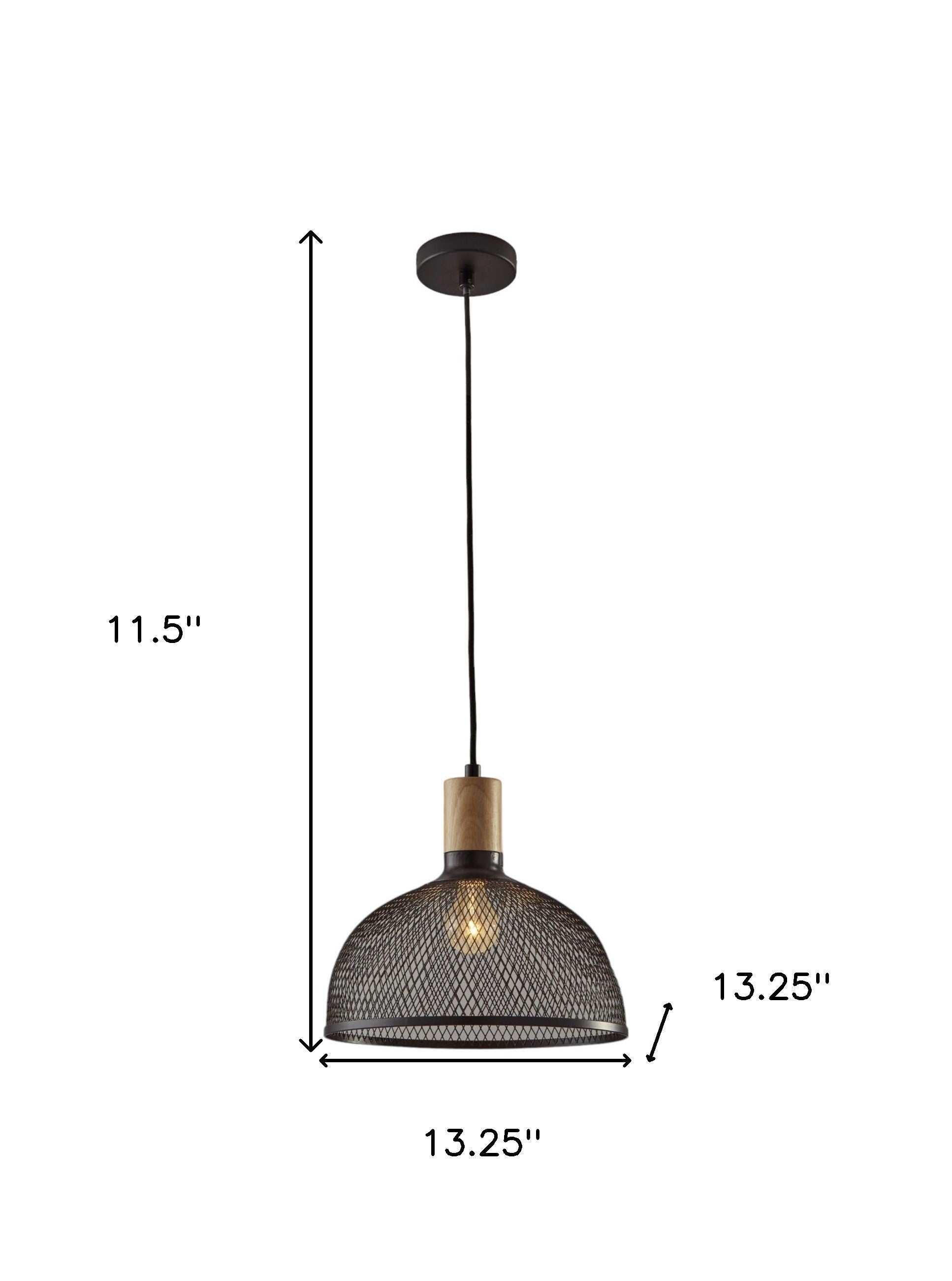 Caged Black Metal Large Ceiling Pendant - GreatEagleInc