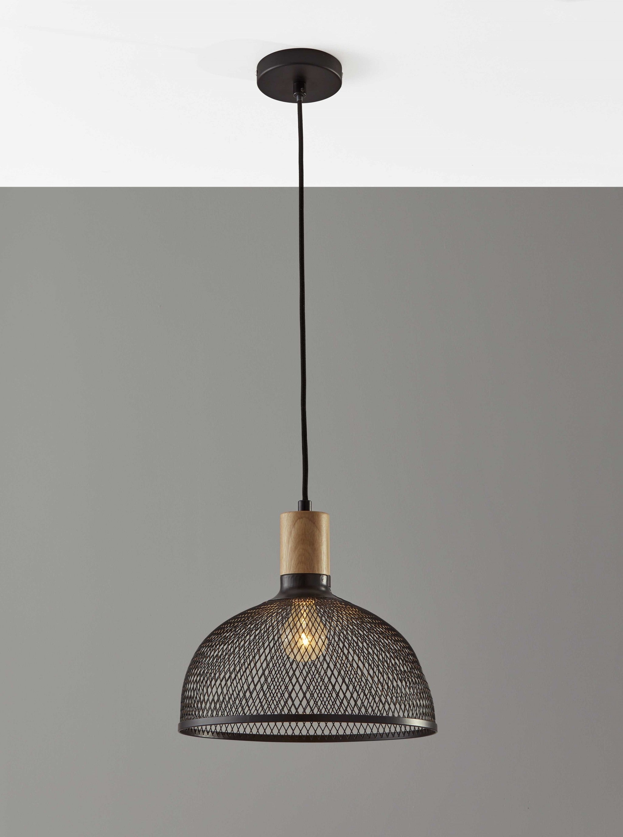 Caged Black Metal Large Ceiling Pendant - GreatEagleInc