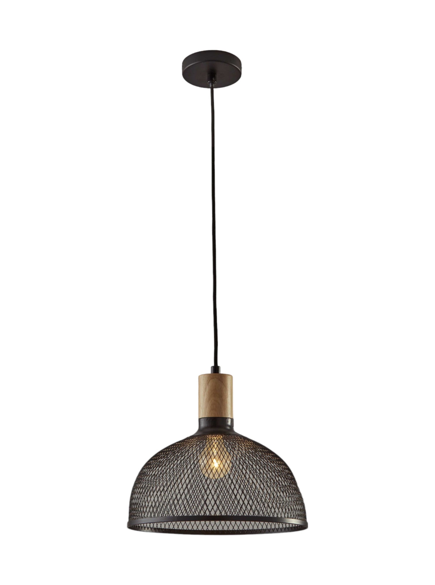 Caged Black Metal Large Ceiling Pendant - GreatEagleInc