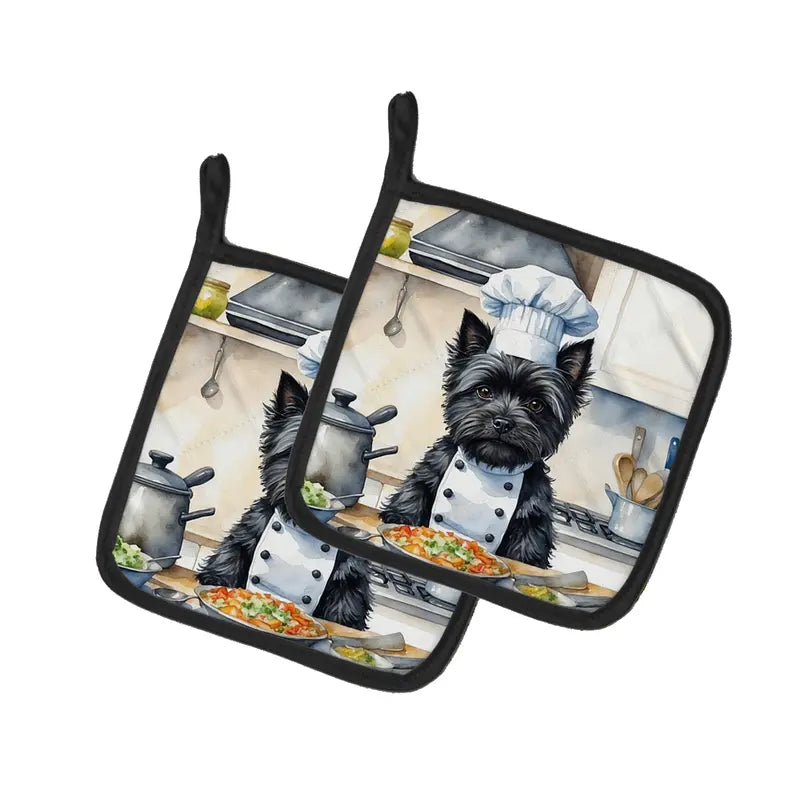 Cairn Terrier The Chef Pair of Pot Holders Caroline's Treasures