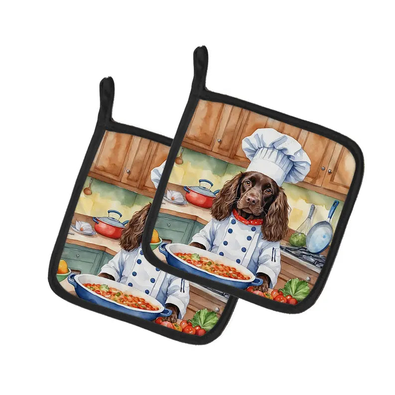 Cairn Terrier The Chef Pair of Pot Holders Caroline's Treasures