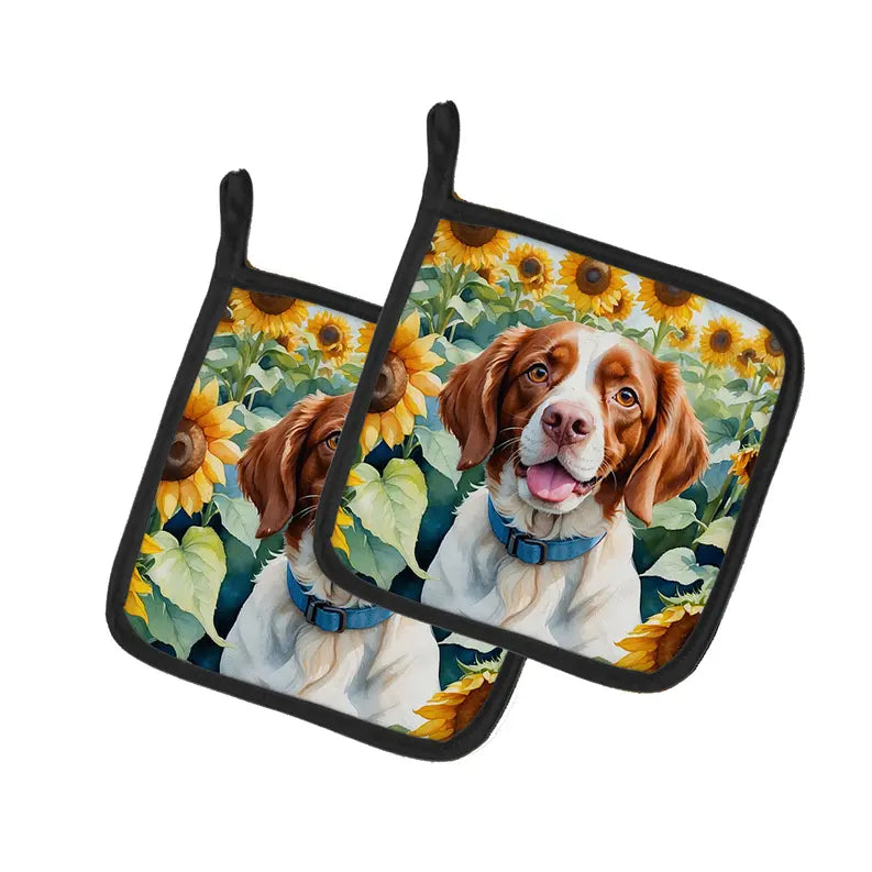 Cairn Terrier in Sunflowers Pair of Pot Holders Caroline's Treasures