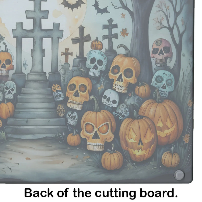 Calaveras Sugar Skulls Spooky Halloween Glass Cutting Board Caroline's Treasures