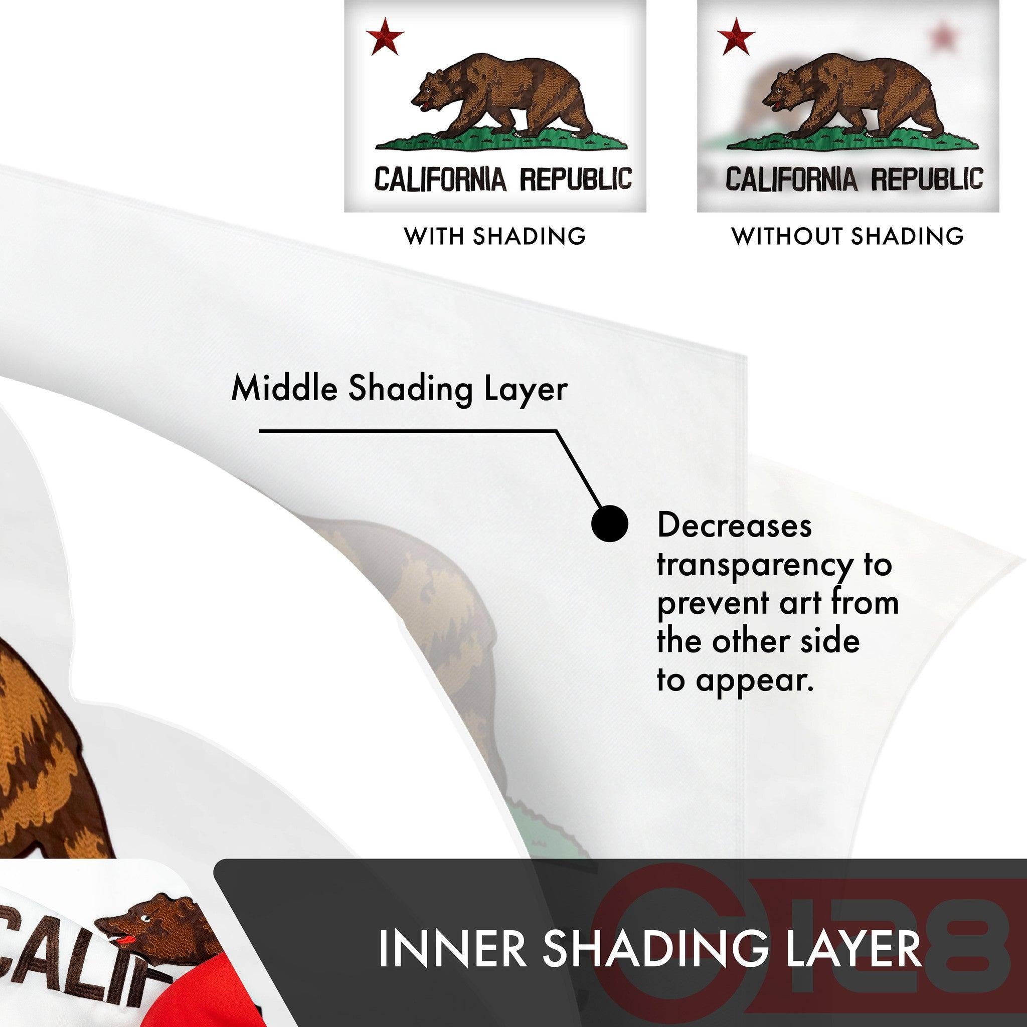 California CA State Flag 2x3FT 3-Pack Double-sided Embroidered Polyester By G128 G128