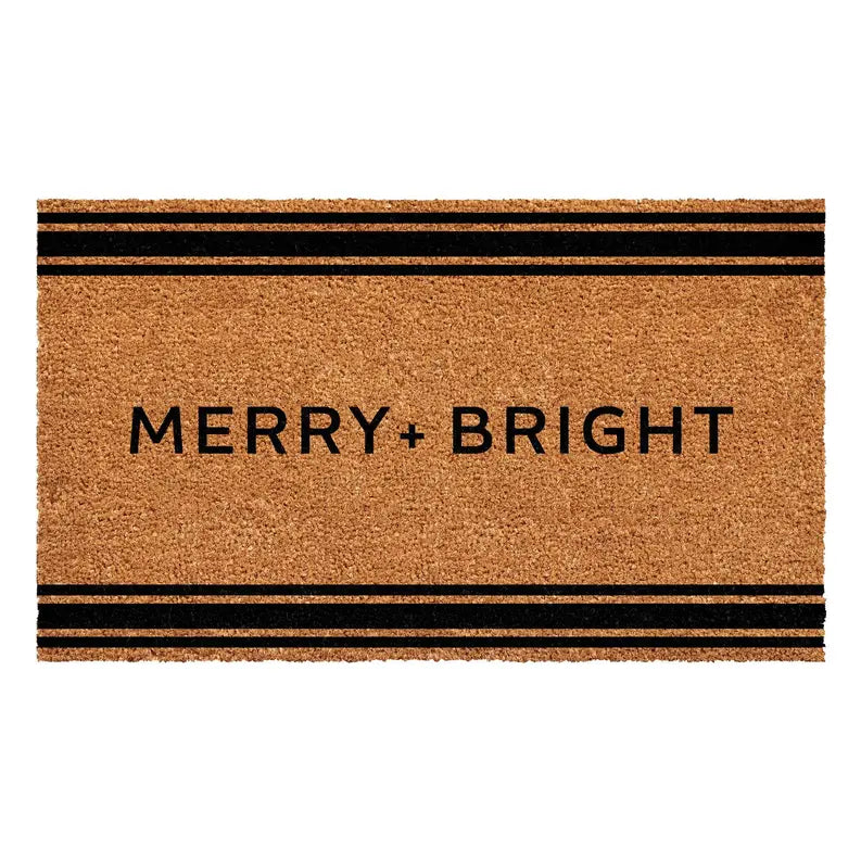 Calloway Mills Christmas French Stripe Merry + Bright Doormat Calloway Mills