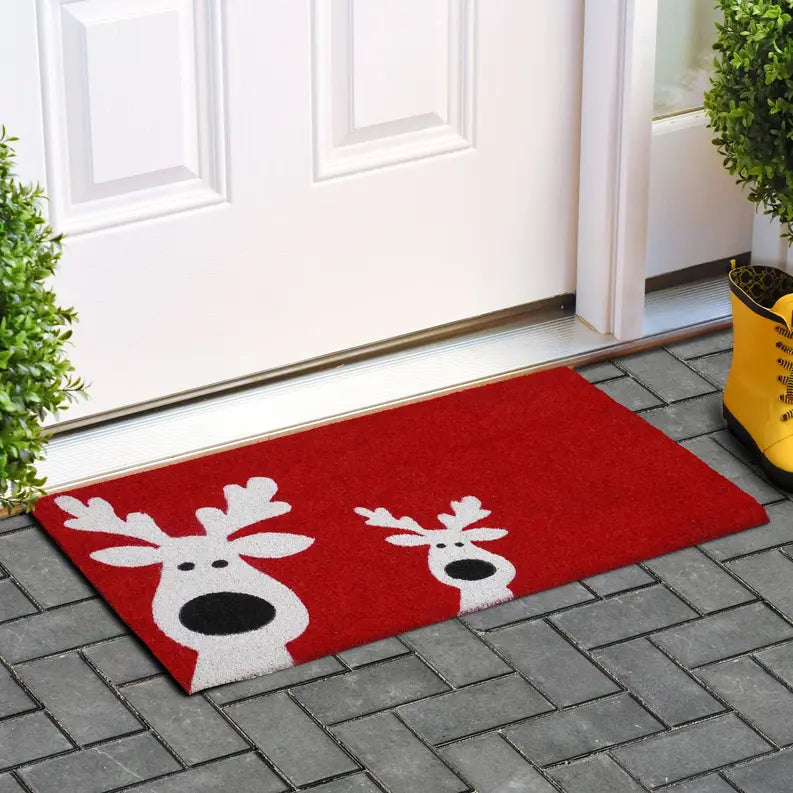 Calloway Mills Christmas Peeking Reindeer Doormat Calloway Mills