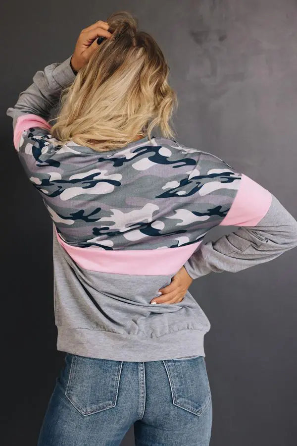Can't See Me Camo Top Stay Warm in Style