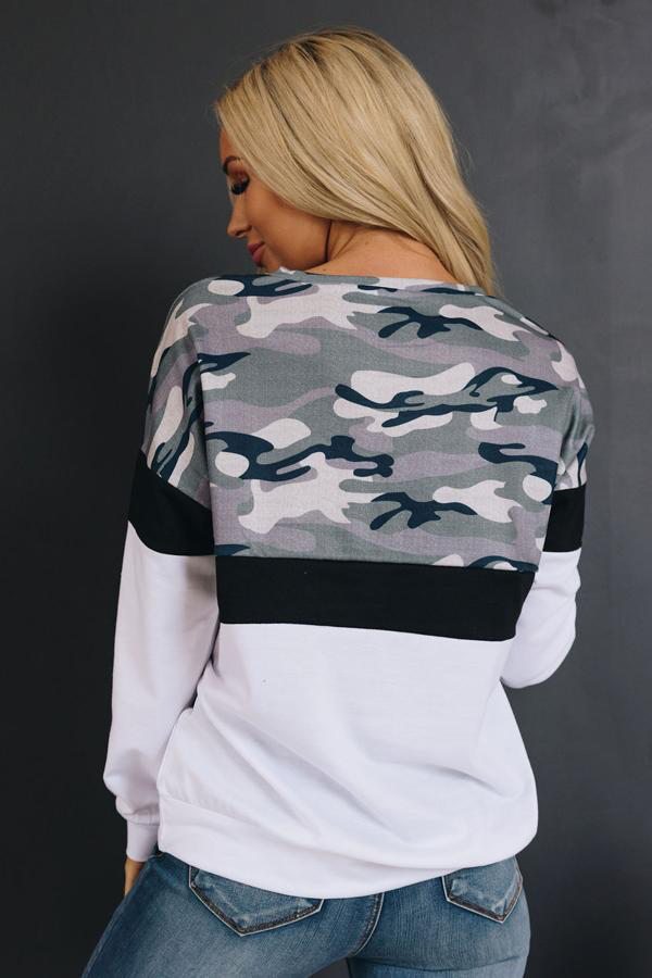 Can't See Me Camo Top Stay Warm in Style