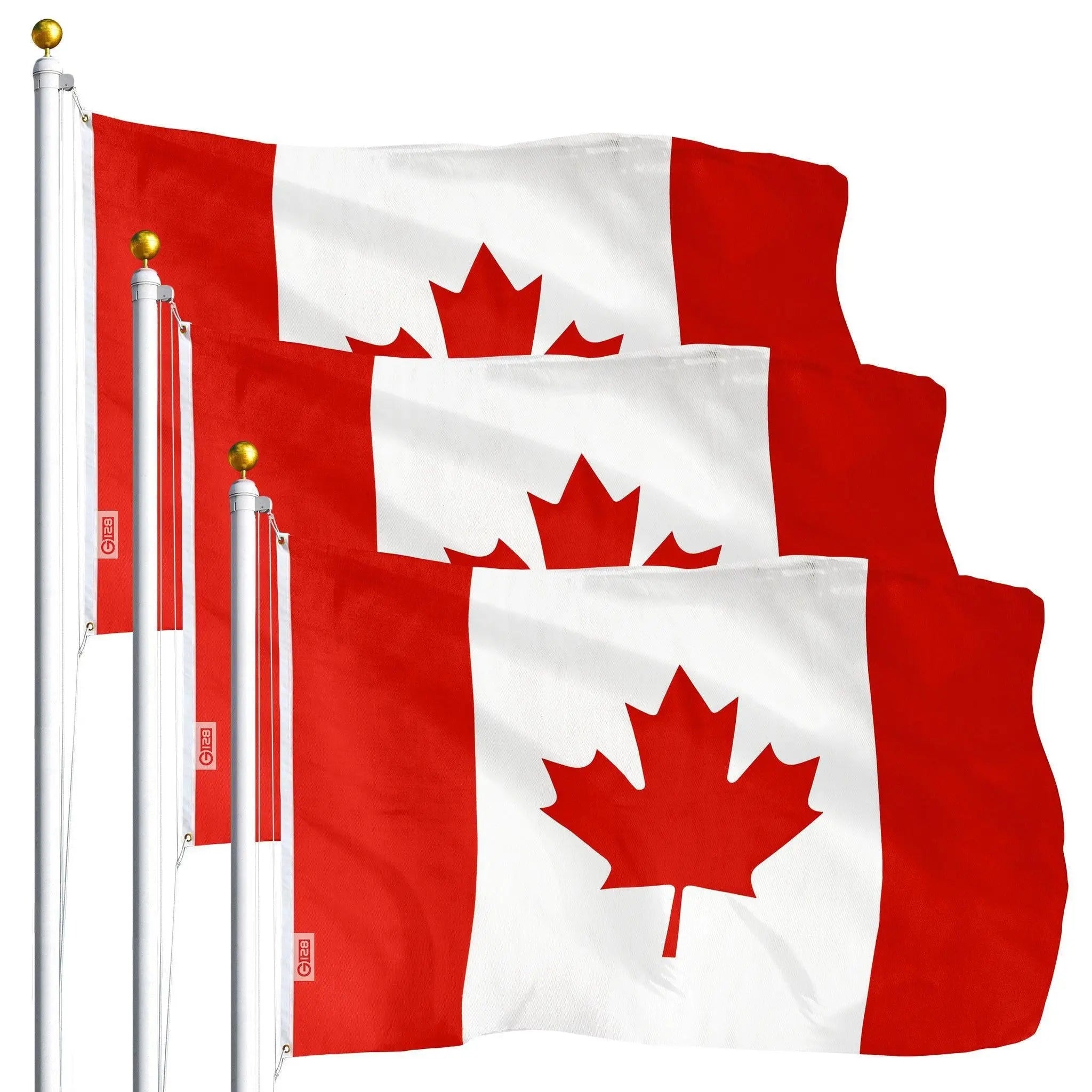 Canada Canadian Flag 3x5 Ft 3-Pack Printed Polyester By G128 G128