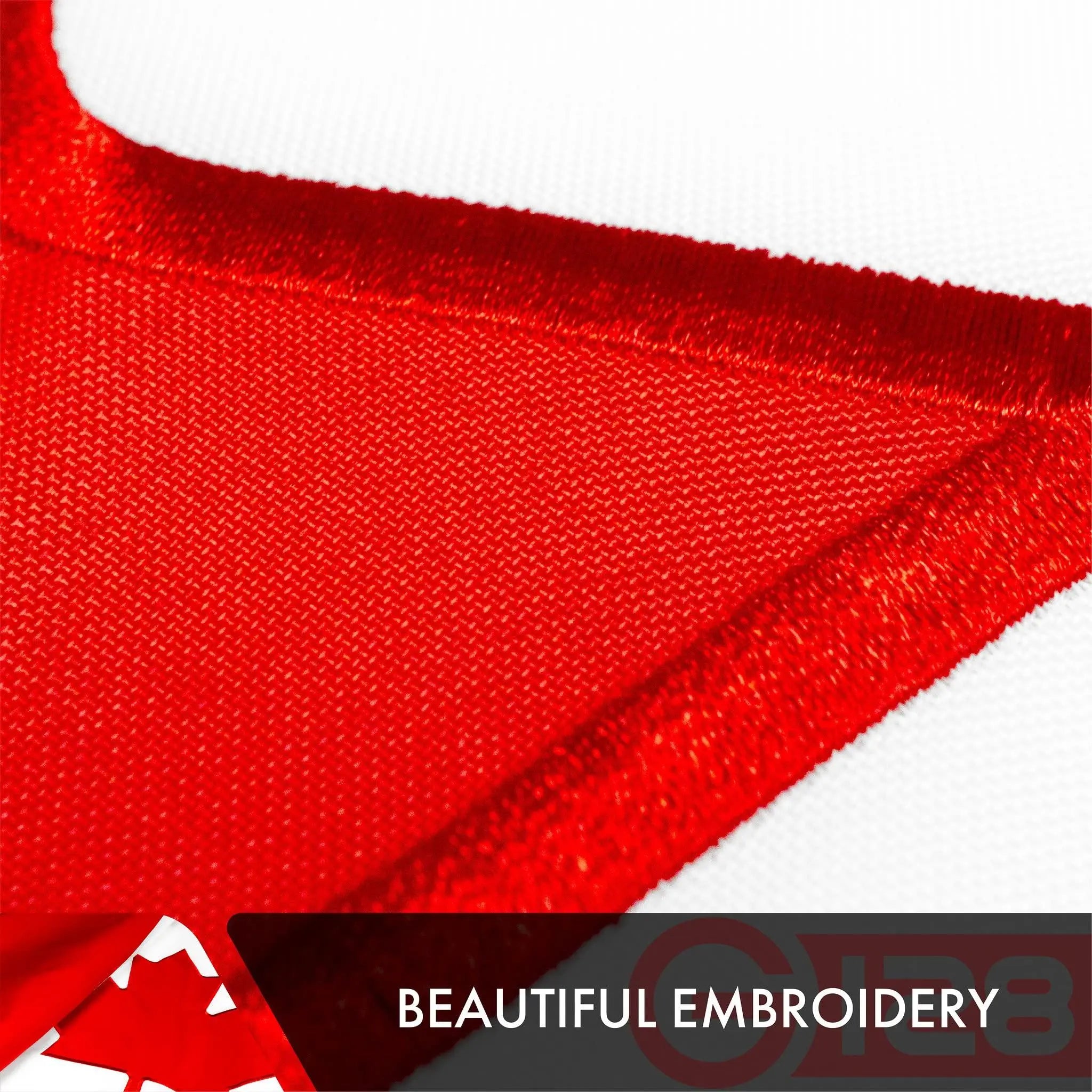Canada Canadian Flag | 2x3 Ft | Double ToughWeave Series Double Sided Embroidered 210D Polyester | Country Flag Embroidered Design Indoor Outdoor Brass Grommets Heavy Duty 3 ply G128