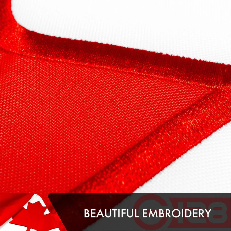 Canada Canadian Flag | 2x3 Ft | Double ToughWeave Series Double Sided Embroidered 210D Polyester | Country Flag Embroidered Design Indoor Outdoor Brass Grommets Heavy Duty 3 ply G128