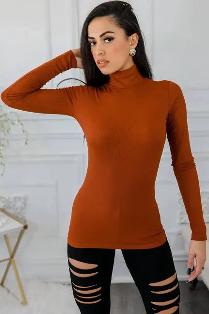 Candice Ribbed Long Sleeves Turtleneck Top SurelyMine