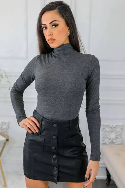 Candice Ribbed Long Sleeves Turtleneck Top SurelyMine
