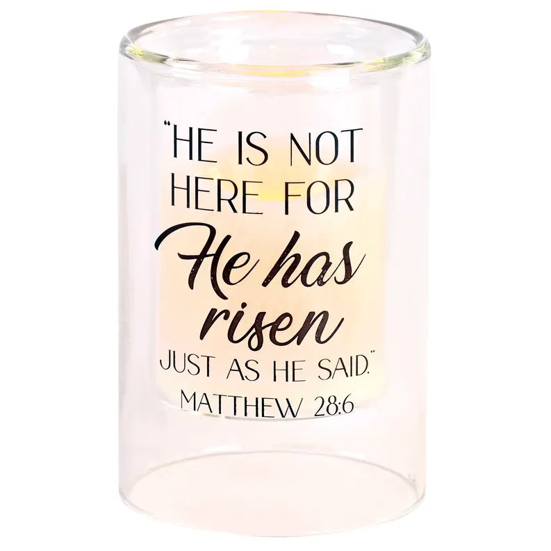 Candleholder He Has Risen Matthew 28:6 Dicksons Inc