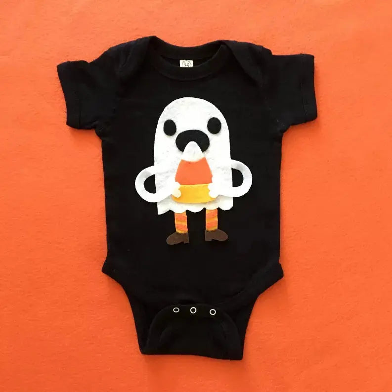 Candy Corn Love Ghost - Baby Bodysuit - Costume Mi Cielo