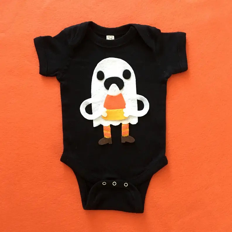 Candy Corn Love Ghost - Baby Bodysuit - Costume Mi Cielo