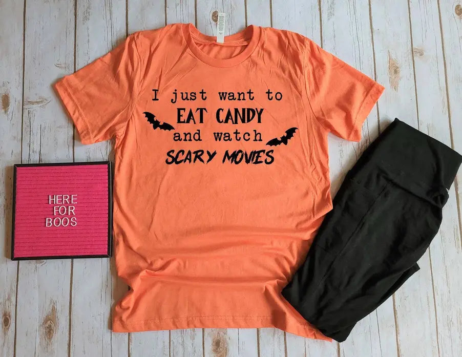 Candy and Scary Movies Shirt BLN Designs