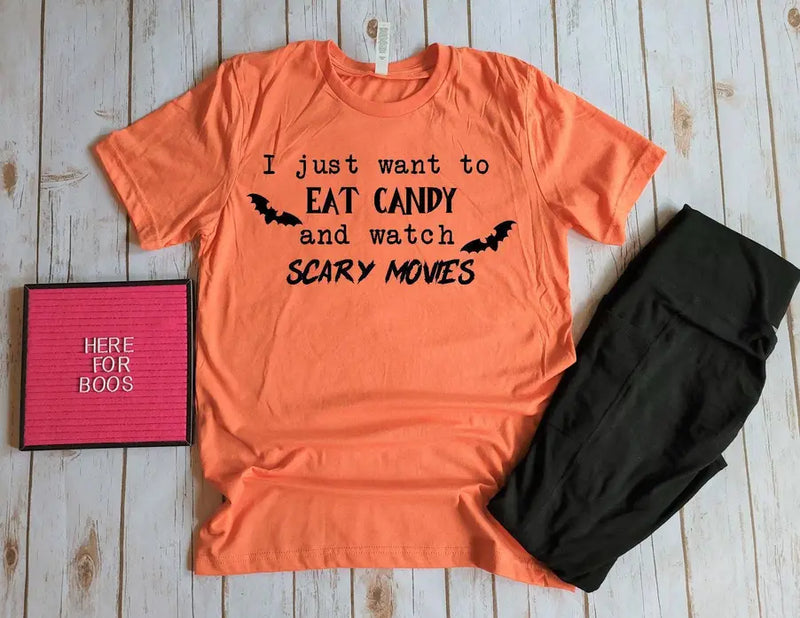 Candy and Scary Movies Shirt BLN Designs