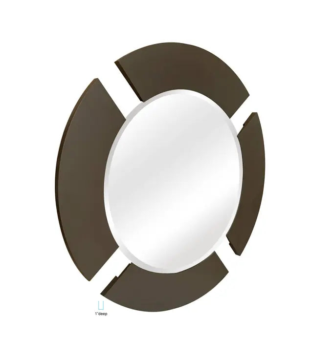 Capri Solid Wood Openwork Round Dresser Mirror SBC-LTD
