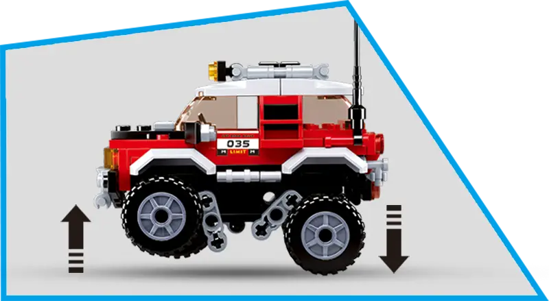 Car Club Offroad Building Brick Kit, Red (145 Pcs) Texas Toy Distribution