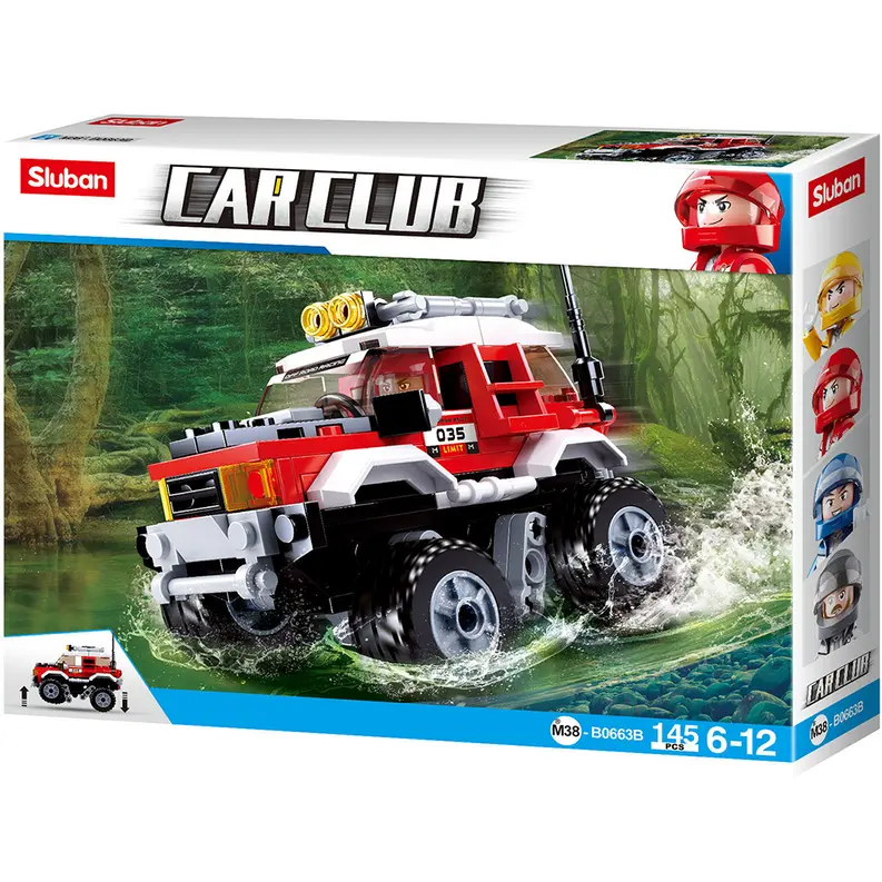 Car Club Offroad Building Brick Kit, Red (145 Pcs) Texas Toy Distribution