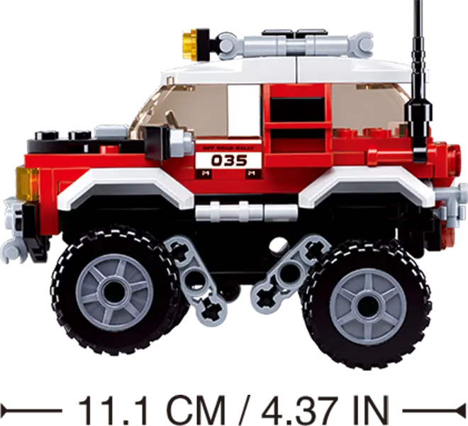Car Club Offroad Building Brick Kit, Red (145 Pcs) Texas Toy Distribution