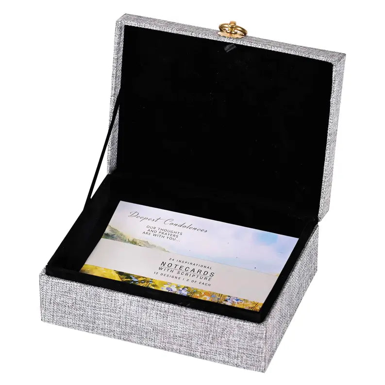 Card Set Linen Gray Landscape Assorted Dicksons Inc