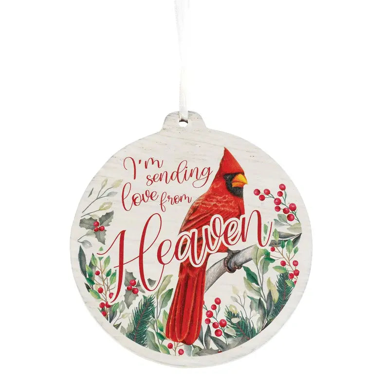 Cardinal Wood Ornament I'M Sending Love Dicksons Inc