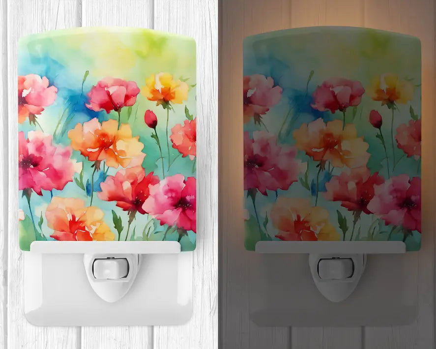 Carnations Ceramic Night Light Caroline's Treasures