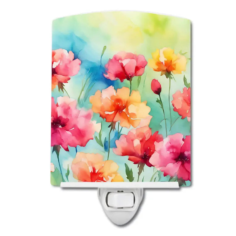 Carnations Ceramic Night Light Caroline's Treasures