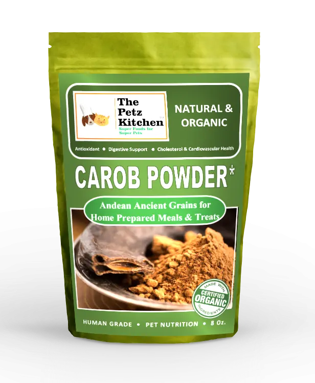 Carob Antioxidant Digestive & Cardiovascular Support* The Petz Kitchen - Organic Raw & Human Grade Ingredients For Home Prepared Meals & Treats Organic Pet Systems