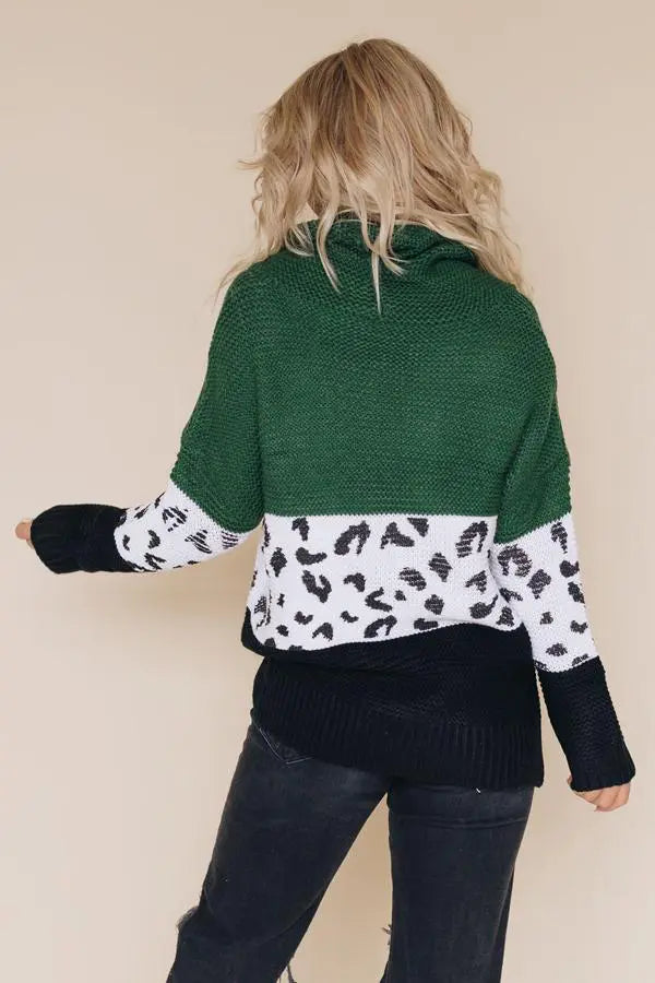 Carol Leopard Print Sweater Stay Warm in Style
