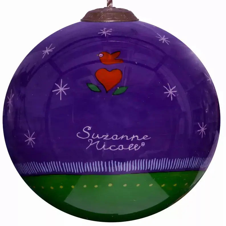 Carry Christmas In Your Heart Moose Hand Painted Glass Ornament Inner Beauty Gifts