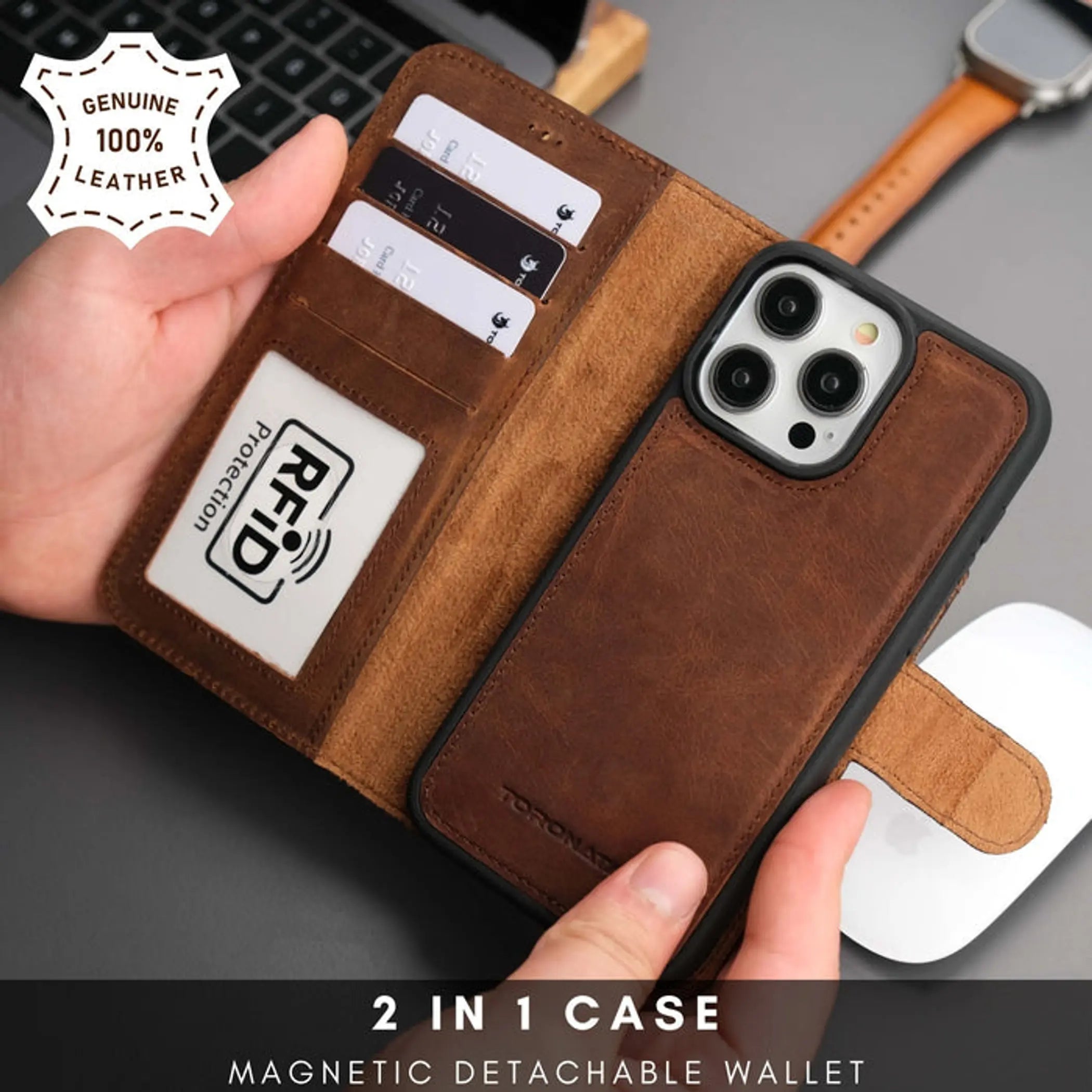 Casper iPhone 16 Wallet Case Leather MagSafe Toronata