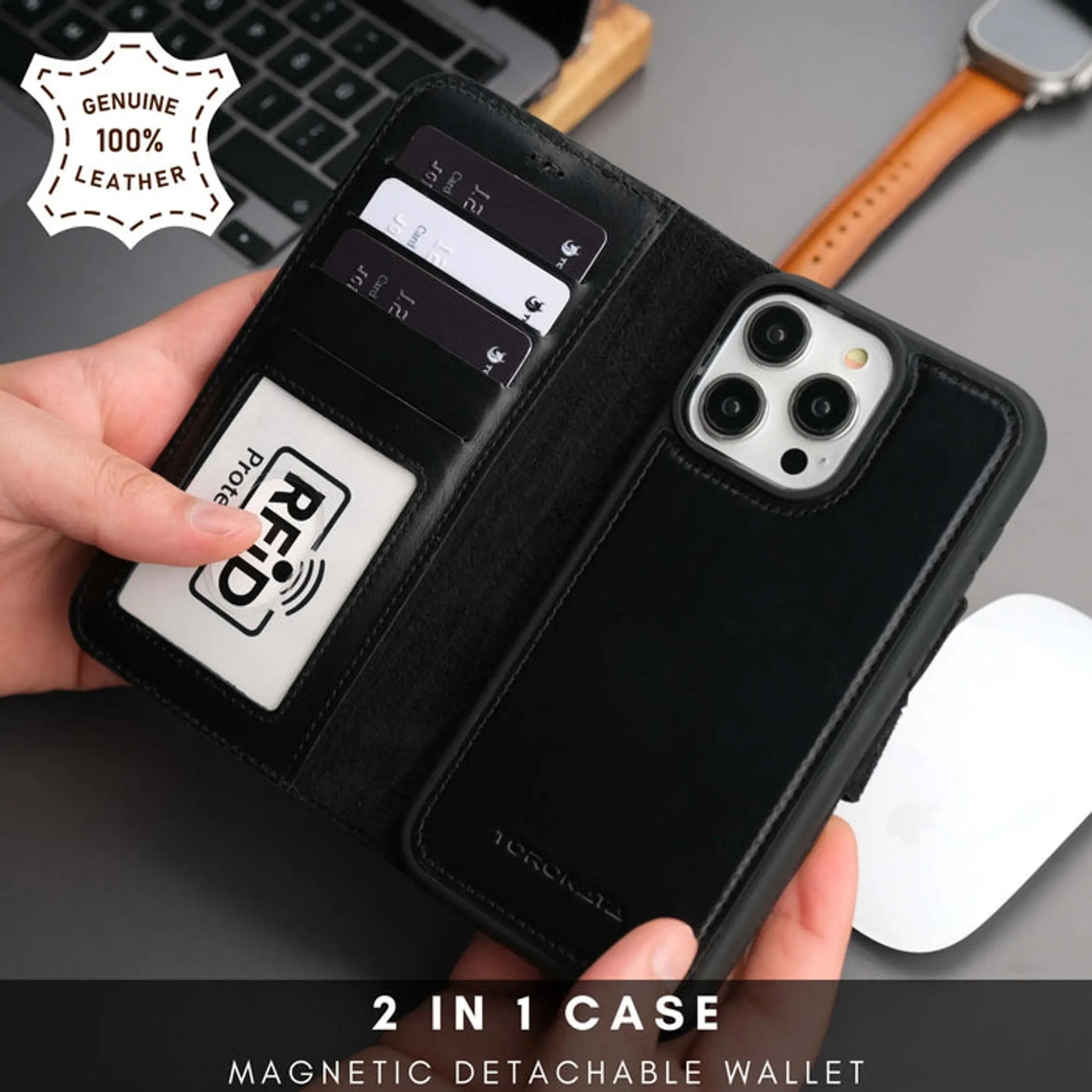 Casper iPhone 16 Wallet Case Leather MagSafe Toronata