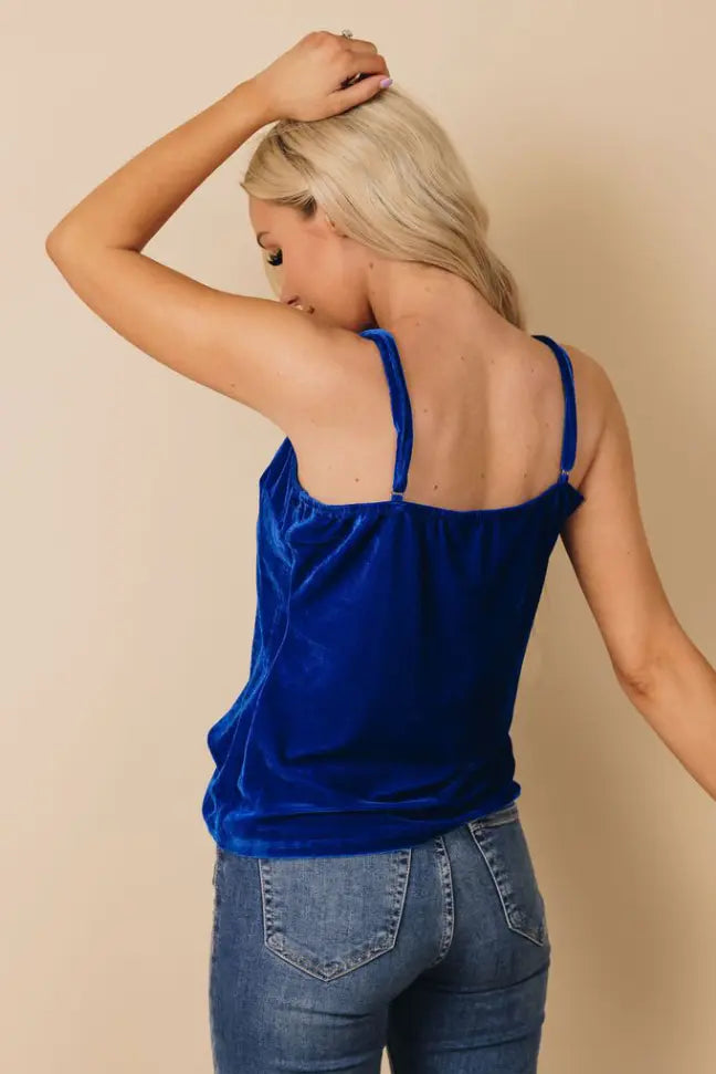 Castellano Velvet V-Neck Tank Stay Warm in Style