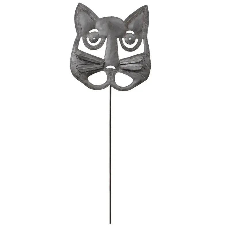 Cat Head Stake with 3D Whiskers Le Primitif Galleries