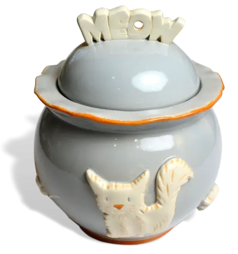 Cat Treat Jar Carmel Ceramica