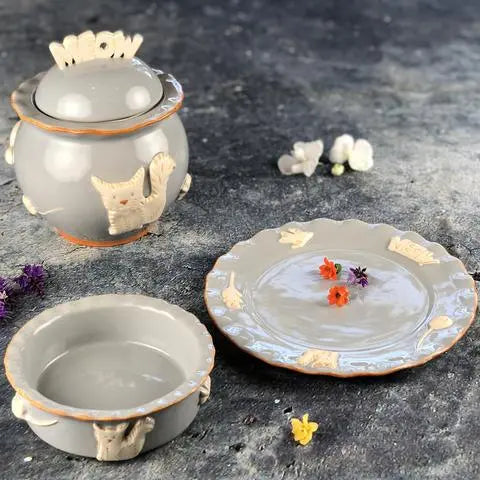 Cat Treat Jar Carmel Ceramica