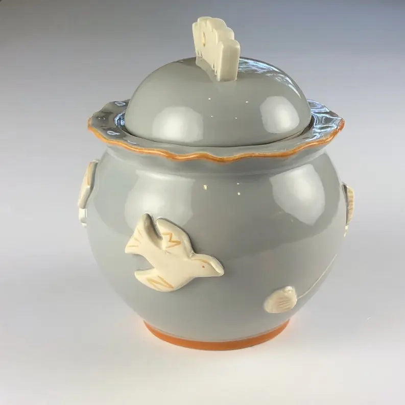 Cat Treat Jar Carmel Ceramica