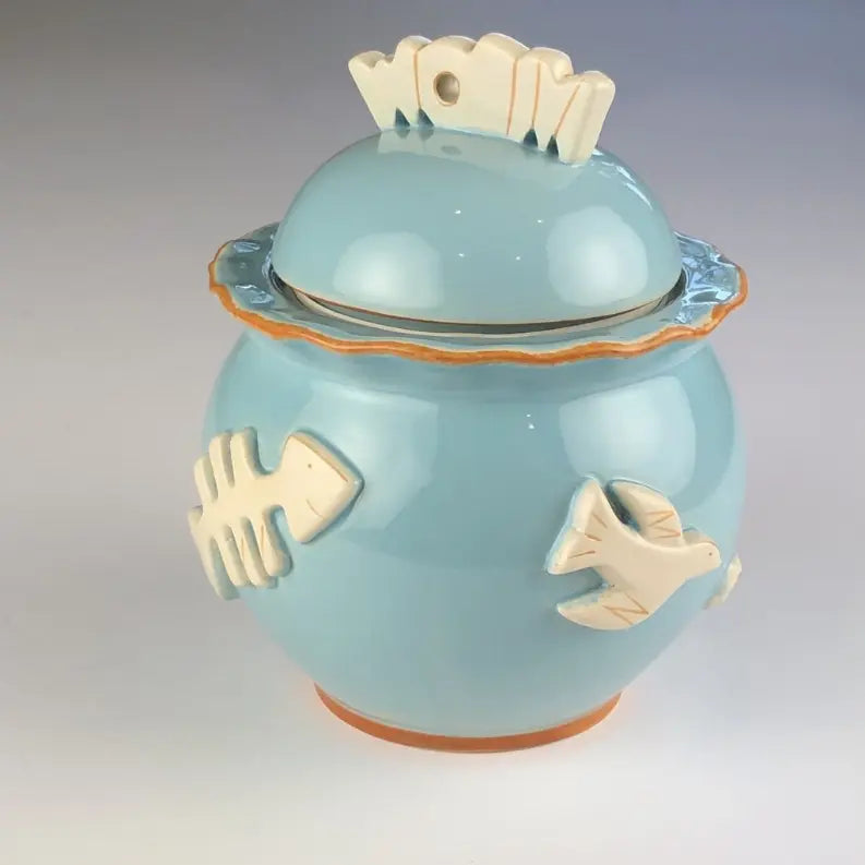 Cat Treat Jar Carmel Ceramica