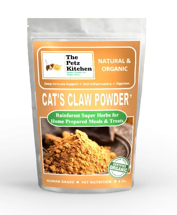 Cat'S Claw Powder Immune & Inflammation Support* The Petz Kitchen Organic & Human Grade Ingredients For Home Prepared Meals & Treats Organic Pet Systems