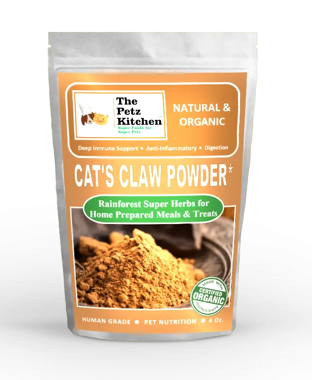 Cat'S Claw Powder Immune & Inflammation Support* The Petz Kitchen Organic & Human Grade Ingredients For Home Prepared Meals & Treats Organic Pet Systems