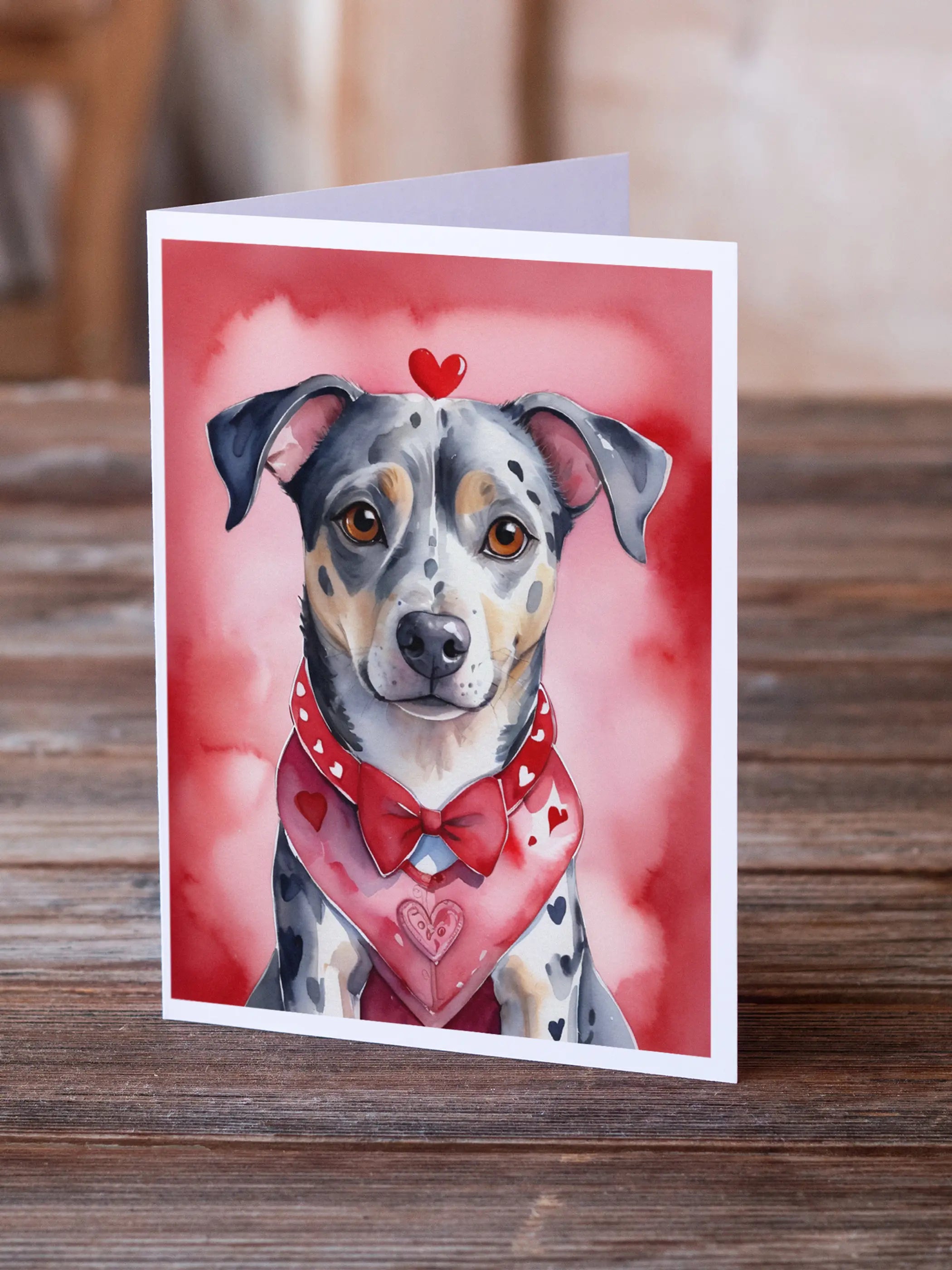 Catahoula My Valentine Greeting Cards Pack of 8 Caroline's Treasures