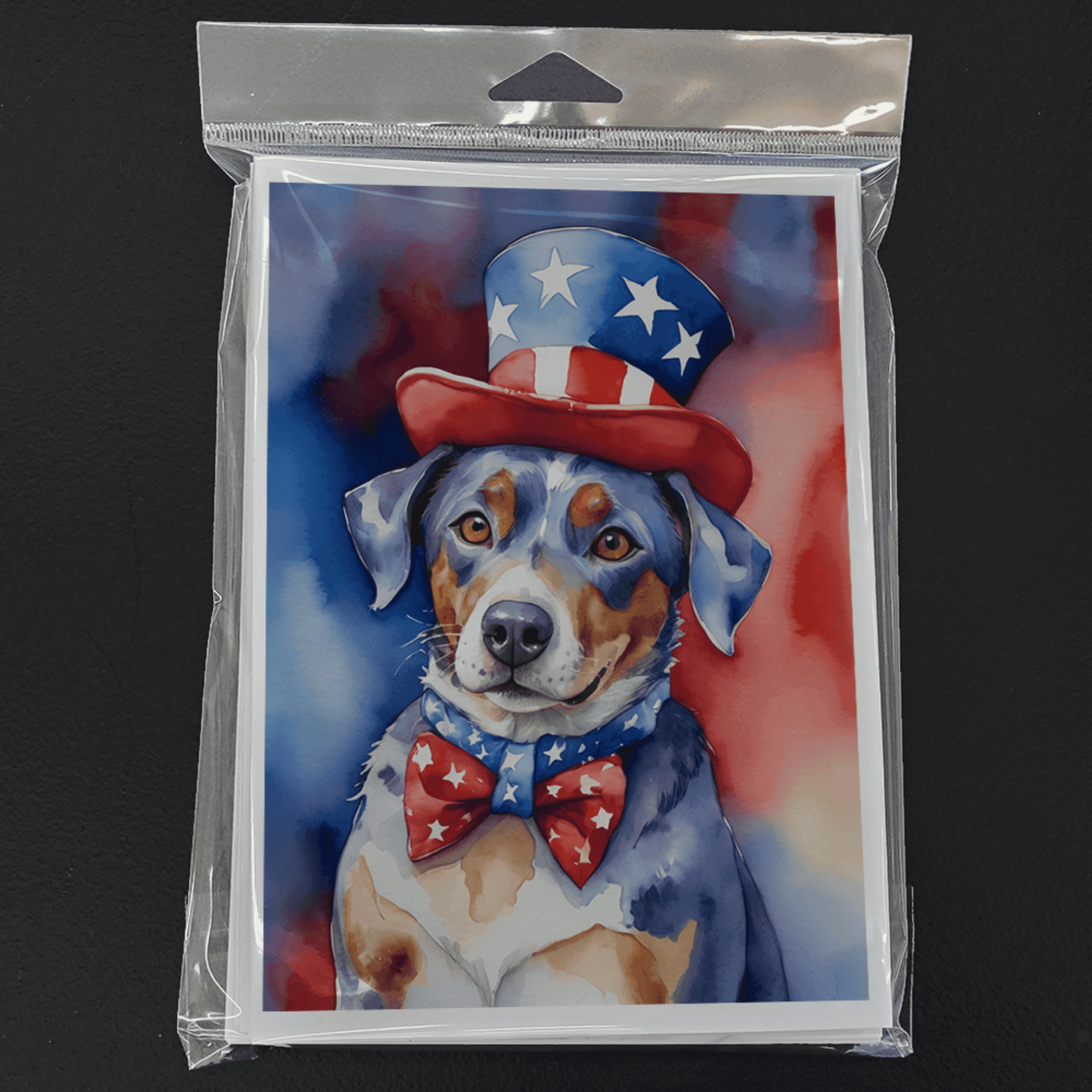 Catahoula Patriotic American Greeting Cards Pack of 8 Caroline's Treasures