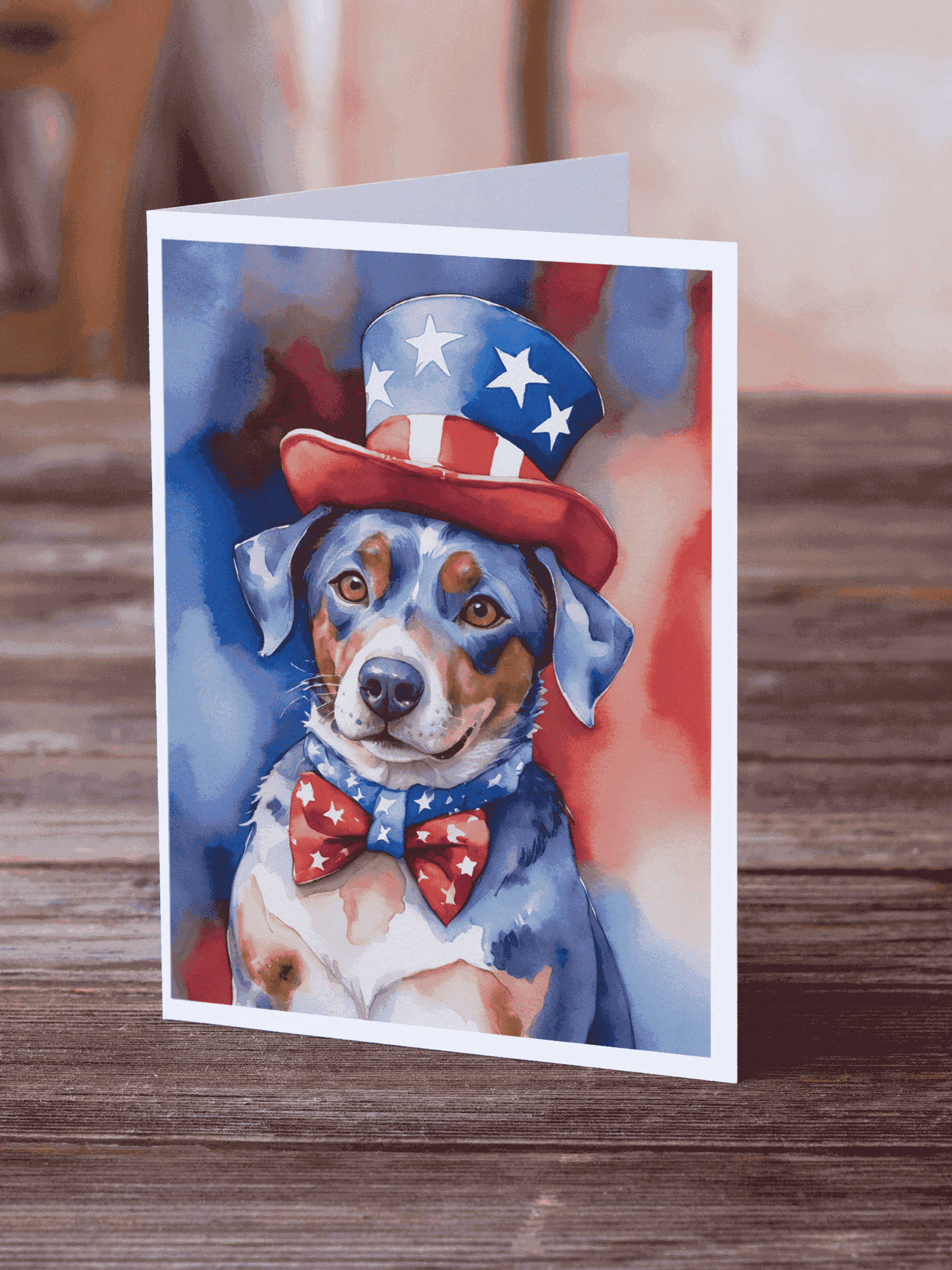 Catahoula Patriotic American Greeting Cards Pack of 8 Caroline's Treasures