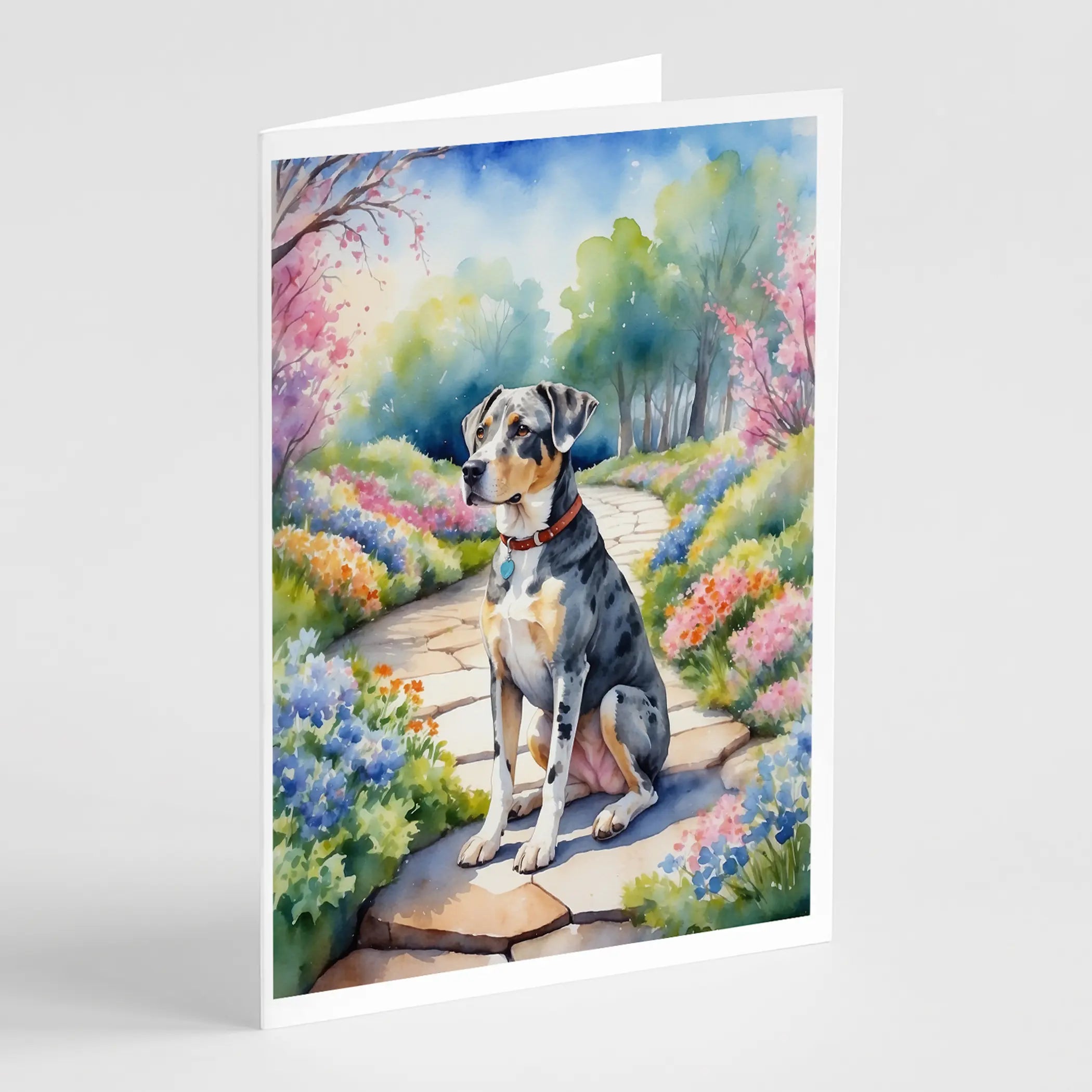Catahoula Spring Path Greeting Cards Pack of 8 Caroline's Treasures