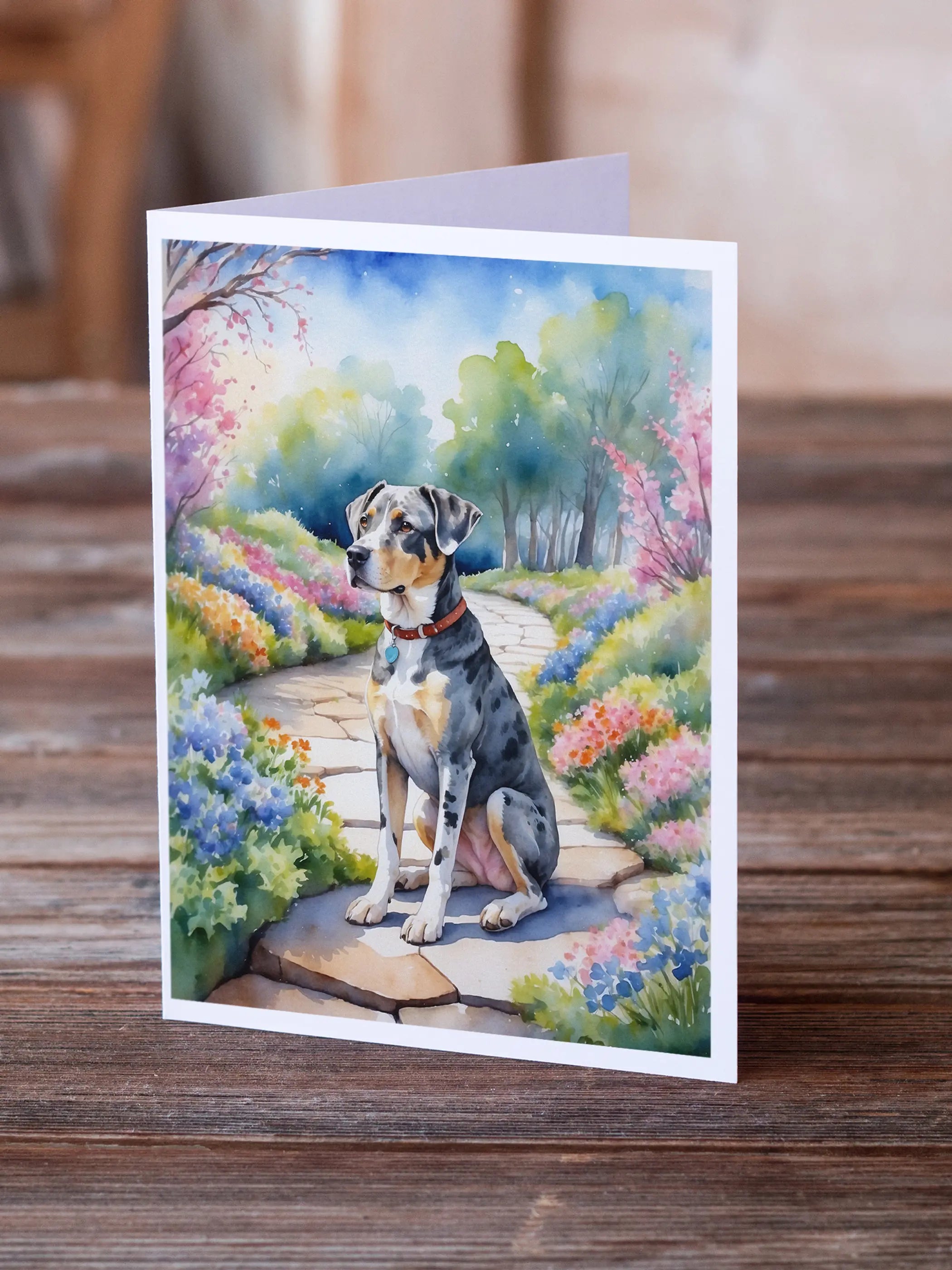 Catahoula Spring Path Greeting Cards Pack of 8 Caroline's Treasures
